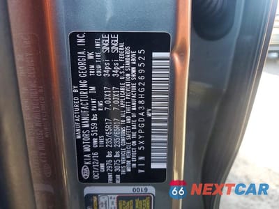 Zdjęcie 12 z 12 samochodu: 2017 KIA SORENTO LX VIN:5XYPGDA38HG269525 - miniatura