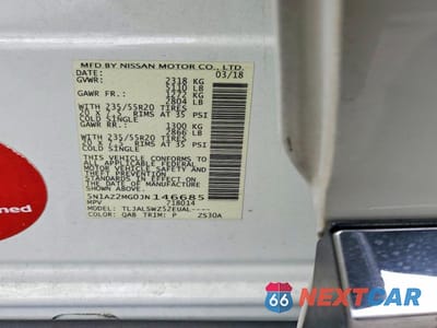 Zdjęcie 13 z 13 samochodu: 2018 NISS MURANO S VIN:5N1AZ2MG0JN146685 - miniatura
