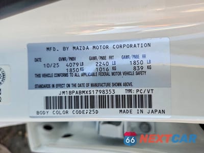 Zdjęcie 12 z 12 samochodu: 2025 MAZDA 3 SELECT SPORT VIN:JM1BPABMXS1798353 - miniatura
