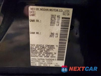 Zdjęcie 12 z 12 samochodu: 2016 NISS ALTIMA 2.5 VIN:1N4AL3AP0GN340065 - miniatura
