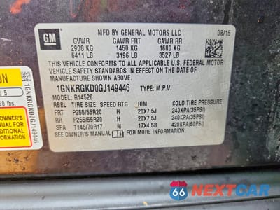 Zdjęcie 14 z 14 samochodu: 2016 CHEVROLET TRAVERSE LT VIN:1GNKRGKD0GJ149446 - miniatura