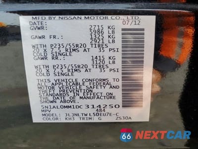 Zdjęcie 13 z 13 samochodu: 2013 INFINITI JX35 BASE VIN:5N1AL0MM1DC314250 - miniatura