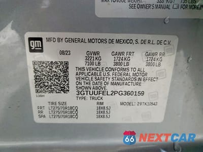 Zdjęcie 12 z 13 samochodu: 2023 GMC SIERRA K1500 AT4X VIN:3GTUUFEL2PG360159 - miniatura