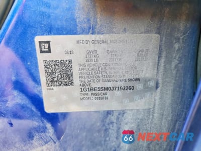 Zdjęcie 13 z 14 samochodu: 2018 CHEVROLET CRUZE LT VIN:1G1BE5SM0J7193260 - miniatura