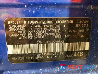 Zdjęcie 13 z 13 samochodu: 2017 MITSUBISHI RVR SE VIN:JA4AJ3AU3HZ601893 - miniatura