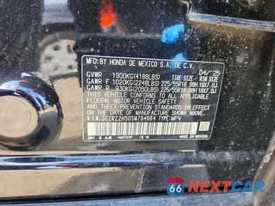 Zdjęcie 13 z 13 samochodu: 2025 HONDA HR-V SPORT VIN:3CZRZ2H50SM794064 - miniatura