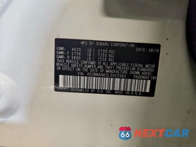 Zdjęcie 12 z 12 samochodu: 2020 SUBARU LEGACY LIMITED VIN:4S3BWAN62L3003382 - miniatura