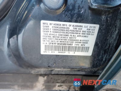 Zdjęcie 13 z 13 samochodu: 2005 HONDA PILOT EXL VIN:5FNYF18505B016487 - miniatura