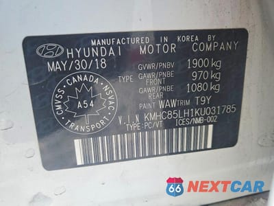 Zdjęcie 12 z 12 samochodu: 2019 HYUNDAI IONIQ PREFERRED VIN:KMHC85LH1KU031785 - miniatura