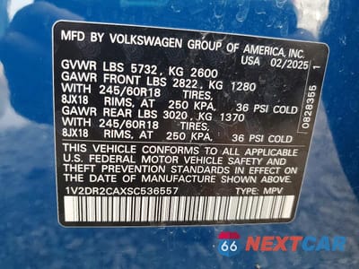 Zdjęcie 14 z 14 samochodu: 2025 VOLKSWAGEN ATLAS SE VIN:1V2DR2CAXSC536557 - miniatura