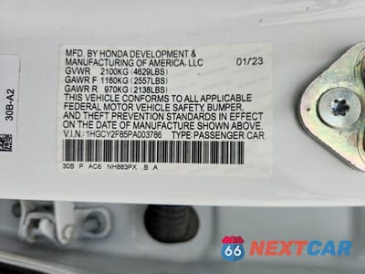 Zdjęcie 13 z 13 samochodu: 2023 HONDA ACCORD TOURING HYBRID VIN:1HGCY2F85PA003786 - miniatura