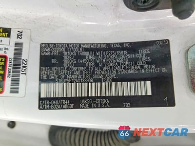 Zdjęcie 12 z 12 samochodu: 2010 TOYOTA TUNDRA GRADE VIN:5TFUY5F12AX133908 - miniatura