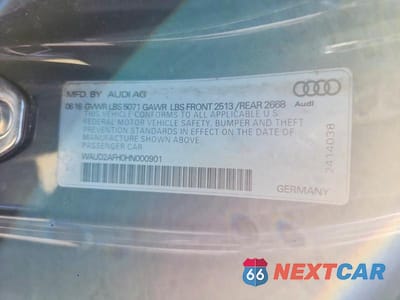 Zdjęcie 12 z 12 samochodu: 2017 AUDI A5 SPORT VIN:WAUD2AFH0HN000901 - miniatura