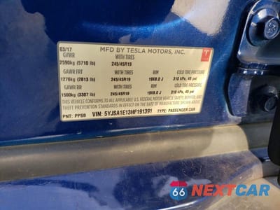 Zdjęcie 13 z 13 samochodu: 2017 TESLA MODEL S VIN:5YJSA1E13HF191391 - miniatura