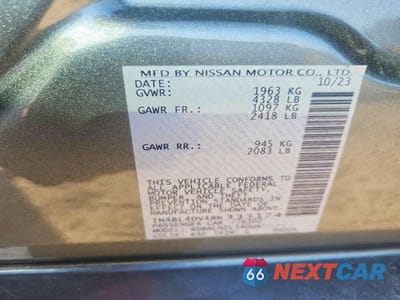 Zdjęcie 12 z 12 samochodu: 2024 NISSAN ALTIMA VIN:1N4BL4DV4RN333174 - miniatura