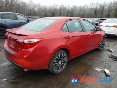 Trzecie zdjęcie samochodu z tyłu: 2014 TOYOTA COROLLA S PLUS VIN:2T1BURHE2EC096163 - miniatura
