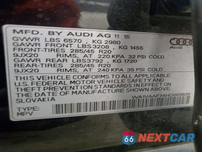 Zdjęcie 13 z 13 samochodu: 2017 AUDI Q7 PRESTIGE VIN:WA1VAAF74HD003639 - miniatura