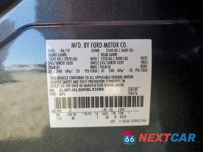 Zdjęcie 14 z 14 samochodu: 2019 LINCOLN NAUTILUS RESERVE VIN:2LMPJ6L92KBL53589 - miniatura