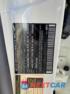Zdjęcie 10 z 12 samochodu: 2012 MERCEDES-BENZ ML 350 4MATIC VIN:4JGDA5HB4CA053991 - miniatura