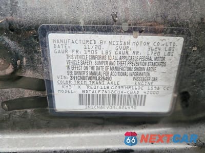 Zdjęcie 12 z 12 samochodu: 2021 NISSAN VERSA SV VIN:3N1CN8EV0ML826490 - miniatura