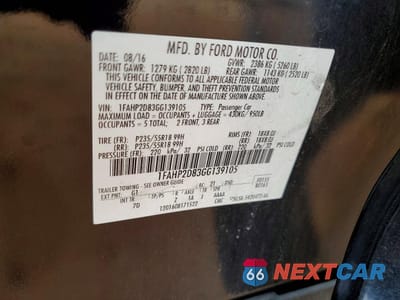 Zdjęcie 12 z 12 samochodu: 2016 FORD TAURUS SE VIN:1FAHP2D83GG139105 - miniatura