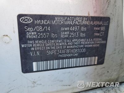 Zdjęcie 12 z 12 samochodu: 2015 HYUNDAI SONATA SPORT VIN:5NPE34AF8FH081008 - miniatura