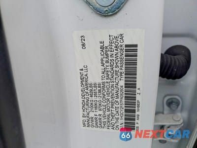 Zdjęcie 12 z 12 samochodu: 2023 HONDA ACCORD HYBRID SPORT VIN:1HGCY2F57PA062604 - miniatura