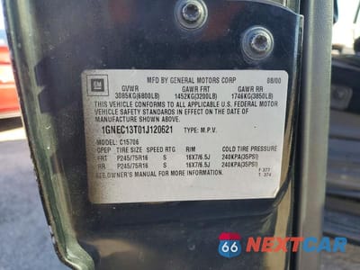 Zdjęcie 13 z 13 samochodu: 2001 CHEVROLET TAHOE C1500 VIN:1GNEC13T01J120621 - miniatura