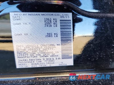 Zdjęcie 13 z 13 samochodu: 2024 NISSAN ALTIMA S VIN:1N4BL4BV3RN330138 - miniatura