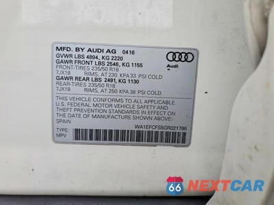 Zdjęcie 12 z 12 samochodu: 2016 AUDI Q3 PREMIUM PLUS VIN:WA1EFCFS5GR021795 - miniatura