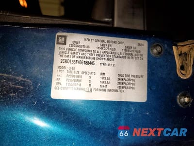Zdjęcie 13 z 13 samochodu: 2006 PONTIAC TORRENT VIN:2CKDL63F466188445 - miniatura