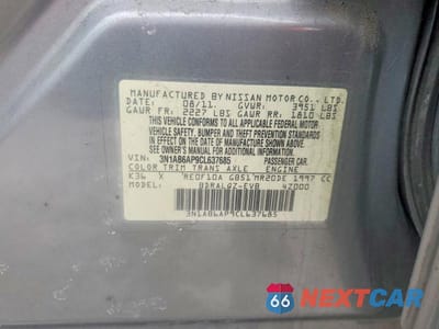 Zdjęcie 13 z 13 samochodu: 2012 NISSAN SENTRA 2.0 VIN:3N1AB6AP9CL637685 - miniatura
