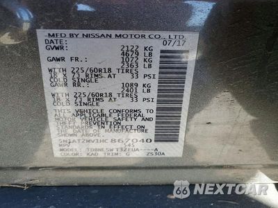 Zdjęcie 13 z 13 samochodu: 2017 NISS ROGUE SL VIN:5N1AT2MV1HC867040 - miniatura