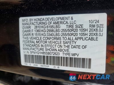 Zdjęcie 13 z 13 samochodu: 2025 HONDA PILOT ELITE VIN:5FNYG1H85SB072623 - miniatura