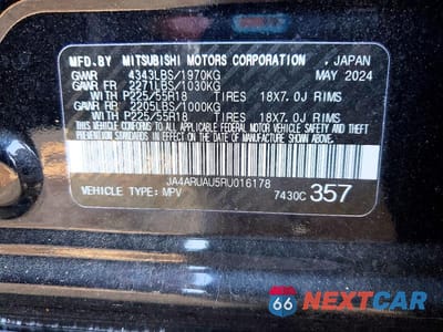 Zdjęcie 13 z 13 samochodu: 2024 MITSUBISHI OUTLANDER SPORT S/SE VIN:JA4ARUAU5RU016178 - miniatura