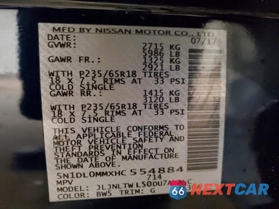 Zdjęcie 13 z 13 samochodu: 2017 INFINITI QX60 VIN:5N1DL0MMXHC554884 - miniatura