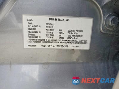 Zdjęcie 12 z 12 samochodu: 2025 TESLA MODEL Y VIN:7SAYGAEE1SF304745 - miniatura