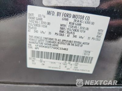 Zdjęcie 13 z 14 samochodu: 2016 FORD EXPLORER SPORT VIN:1FM5K8GT7GGC33482 - miniatura