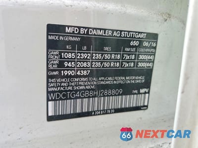 Zdjęcie 13 z 13 samochodu: 2017 MERCEDES-BENZ GLA 250 4MATIC VIN:WDCTG4GB8HJ288809 - miniatura