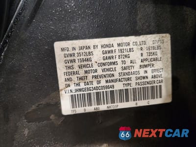 Zdjęcie 12 z 12 samochodu: 2013 HONDA FIT VIN:JHMGE8G34DC059649 - miniatura