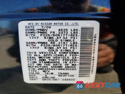 Zdjęcie 13 z 13 samochodu: 2009 NISSAN ROGUE S VIN:JN8AS58V19W430260 - miniatura