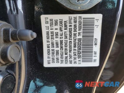 Zdjęcie 12 z 12 samochodu: 2013 HONDA CIVIC LX VIN:19XFB2F56DE022455 - miniatura