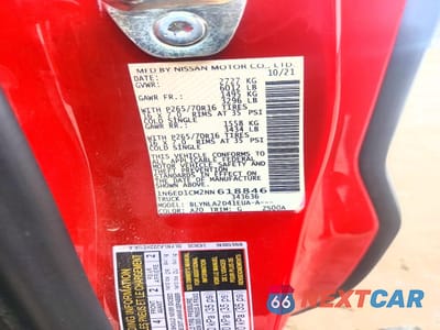 Zdjęcie 12 z 12 samochodu: 2022 NISSAN FRONTIER S VIN:1N6ED1CM2NN618846 - miniatura