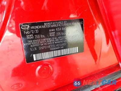 Zdjęcie 12 z 12 samochodu: 2020 HYUNDAI SONATA LIMITED VIN:5NPEH4J23LH036407 - miniatura