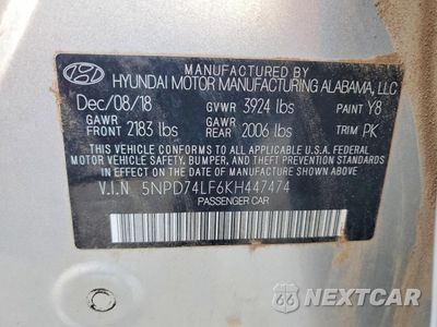 Zdjęcie 12 z 12 samochodu: 2019 HYUNDAI ELANTRA SE VIN:5NPD74LF6KH447474 - miniatura