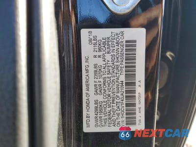 Zdjęcie 13 z 13 samochodu: 2018 HONDA ACCORD EX VIN:1HGCV1F43JA210944 - miniatura