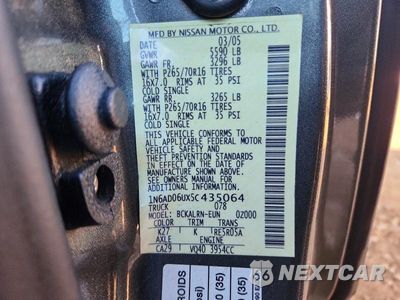 Zdjęcie 13 z 13 samochodu: 2005 NISSAN FRONTIER SE VIN:1N6AD06UX5C435064 - miniatura