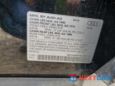 Zdjęcie 13 z 13 samochodu: 2019 AUDI Q5 PREMIUM VIN:WA1ANAFYXK2093104 - miniatura