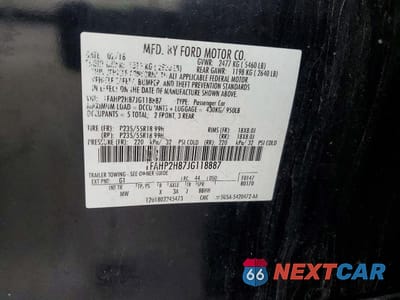 Zdjęcie 13 z 13 samochodu: 2018 FORD TAURUS SEL VIN:1FAHP2H87JG118887 - miniatura