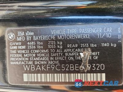 Zdjęcie 13 z 13 samochodu: 2011 BMW 335 XI VIN:WBAKF9C52BE619320 - miniatura